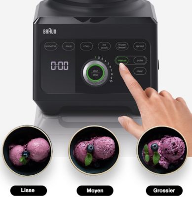 Blender Braun JB9040 : puissance 1 600 W pour smoothies, soupes et plus encore!